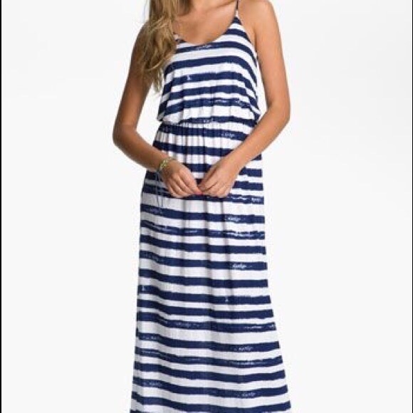 Lush Dresses & Skirts - LUSH Navy Striped Nautical Chic maxi dress